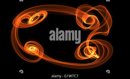 abstract red orange flame  smoke  frame over black background with copyspace for your text Stock Photo