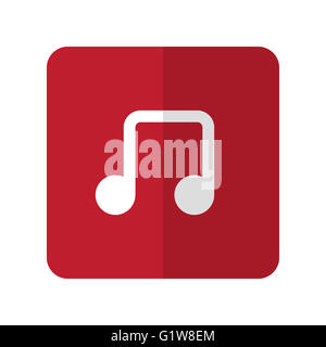 White Notes flat icon on red rounded square on white Stock Photo