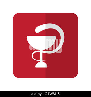 White Medical  flat icon on red rounded square on white Stock Photo