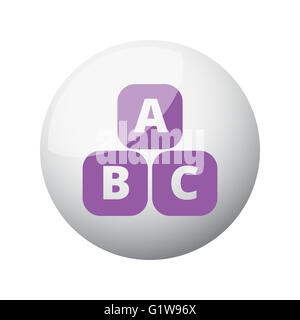 Flat purple Abc Blocks icon on 3d sphere Stock Photo