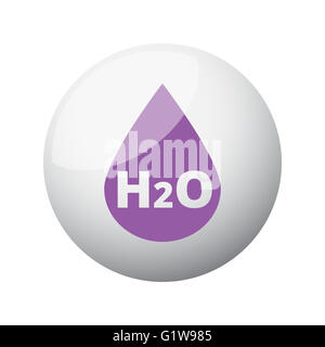 Flat purple Water icon on 3d sphere Stock Photo