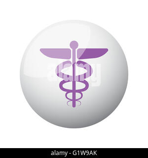Flat purple Medical Symbol icon on 3d sphere Stock Photo