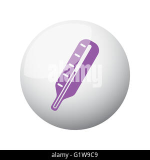 Flat purple Thermometer icon on 3d sphere Stock Photo