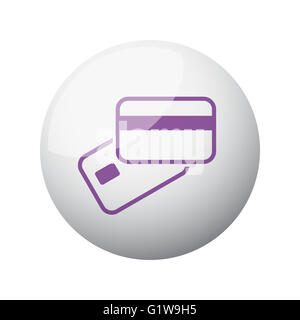 Flat purple Credit Card Payment icon on 3d sphere Stock Photo