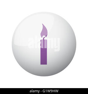 Flat purple Candle Light icon on 3d sphere Stock Photo