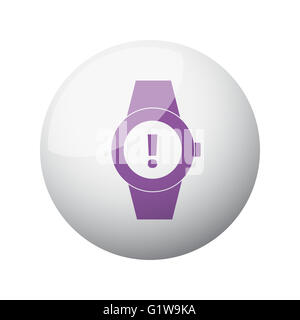 Flat purple Time Alert icon on 3d sphere Stock Photo