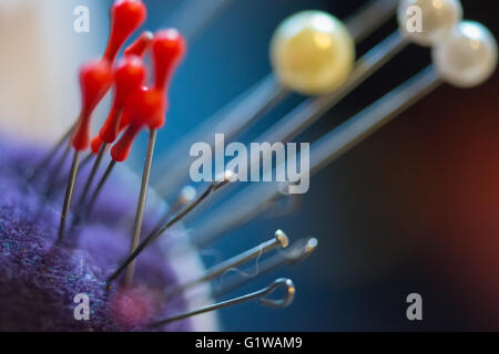 Set of threads in the bobbin on colorful background Stock Photo