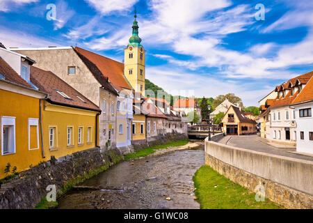 Samobor river and old streets view, town in northern Croatia Stock Photo