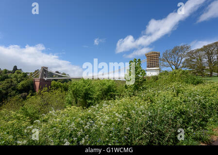 Clifton bridge is suspension bridge over river Avon in Bristol UK Stock Photo