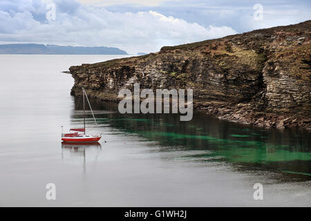 sloop at mooring by drinan elgol isle of skye Stock Photo