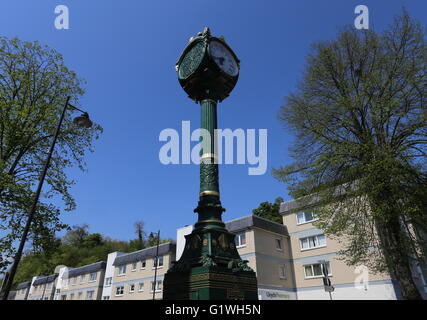 Memorial clock Bridge of Allan street scene Scotland  May 2016 Stock Photo