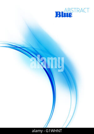 Light blue pattern. Abstract design of cover with blue fractal curve on a white background Stock Photo