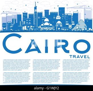 Outline Cairo Skyline with Blue Buildings. Vector Illustration ...