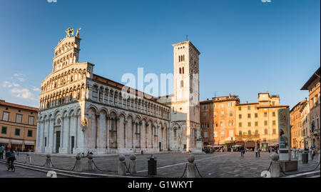 Lucca landmark, San Michele in Foro medieval church. Tuscany, Italy Stock Photo