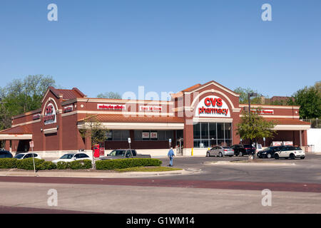 CVS Pharmacy Store in the city of Fort Worth. CVS is the largest pharmacy chain in the United States Stock Photo