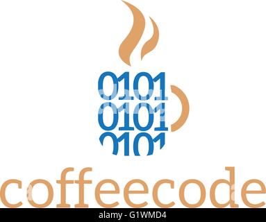 Vector abstract logo template corporate coffee code Stock Vector