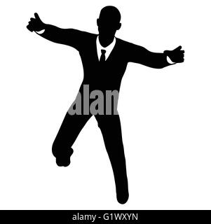 Vector Image - businessman silhouette in gorilla pose isolated on white background Stock Vector