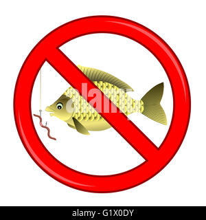 Fishing Prohibited Sign Isolated Stock Photo