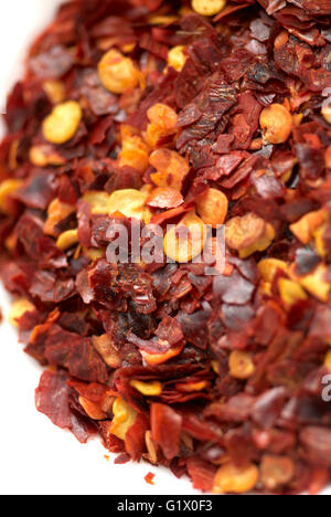 Crushed dried Chilis Stock Photo