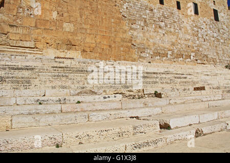 Southern Steps below the Al-Aqsa mosque, located on the south side of the temple mount in Jerusalem, Israel. Stock Photo