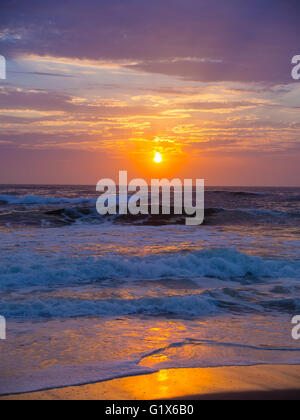 Sunset on the beach in Swakopmund, Atlantic, Namibia Stock Photo