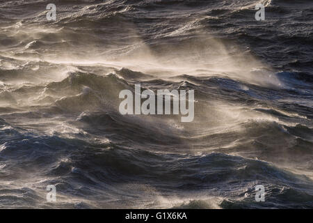 Moderately rough sea, waves with whitecaps, sea surface, North Stock Photo - Alamy