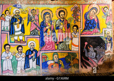 Ethiopian Orthodox Wall Paintings, Betremariam Monastery, Lake Tana, Bahir Dar, Ethiopia