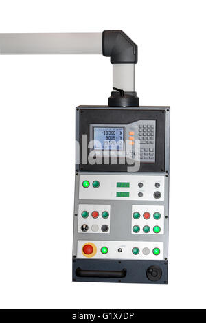 Industrial CNC control panel isolated Stock Photo