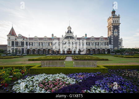 Dunedin railway station, Dunedin, South island of New Zealand Stock Photo