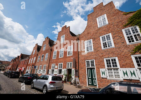Row of traditional Dutch style houses in Dutch Quarter in Potsdam Brandenburg Germany Stock Photo