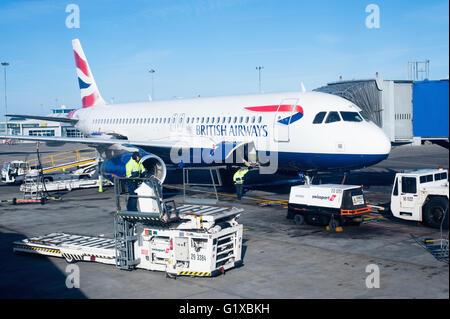 Dublin International Airport terminals and aircraft stands seen in the ...