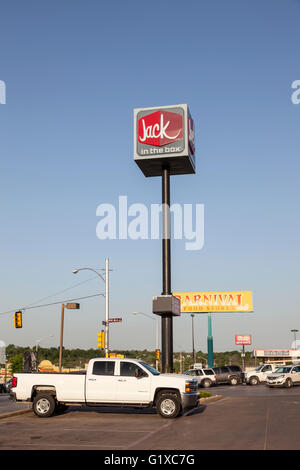 American Fast food restaurant chain Jack in the Box. Fort Worth, Texas, USA Stock Photo