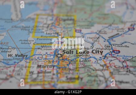 Salt Lake City Map Stock Photo