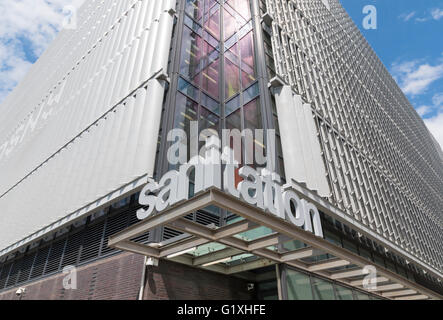 New York City Department of Sanitation Manhattan Districts 1/2/5 Garage building exterior and sign at 353 Spring Street Stock Photo