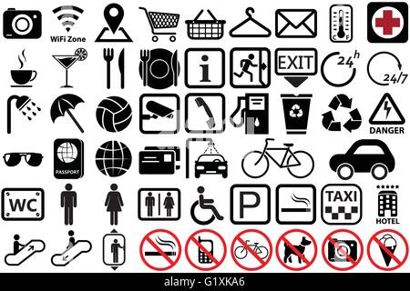 public icon set Stock Vector
