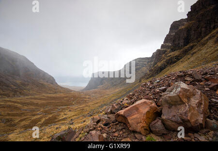 The Applecross Peninsula towards Loch Kishorn, viewed from Bealach na Bà in Wester Ross Scotland UK Stock Photo