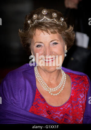 Amsterdam, The Netherlands. 19th May, 2016. King Willem-Alexander and Queen Maxima of The Netherlands attend the gala dinner for the Corps Diplomatique at the Royal Palace in Amsterdam, The Netherlands, 19 May 2016. Photo: Patrick van Katwijk - NO WIRE SERVICE -/dpa/Alamy Live News Stock Photo