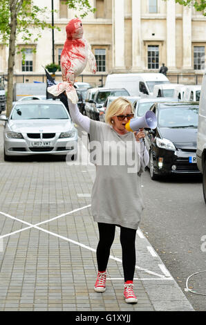 London, UK, 20 May 2016, Animal Aid protest outside Canada House in Trafalgar Square against the Canadian Government issuing quota for the killing of baby seals. Credit:  JOHNNY ARMSTEAD/Alamy Live News Stock Photo