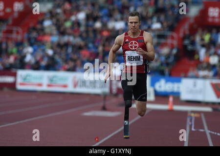 Ostrava, Czech Republic. 20th May, 2016. German Marcus Rehm competes in long jump during the Golden Spike athletic meeting in Ostrava, Czech Republic, Friday, May 20, 2016. Credit:  Jaroslav Ozana/CTK Photo/Alamy Live News Stock Photo