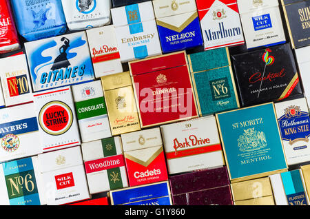 Packets of Various Old Cigarette Boxes Stock Photo - Alamy