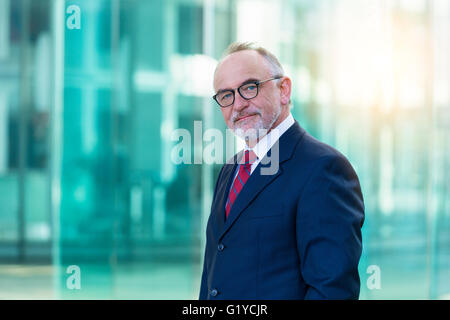 Portrait of a businessman in financial district Stock Photo