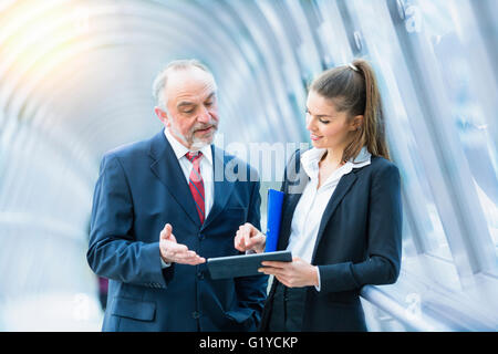 Business people meeting in financial disitrict Stock Photo