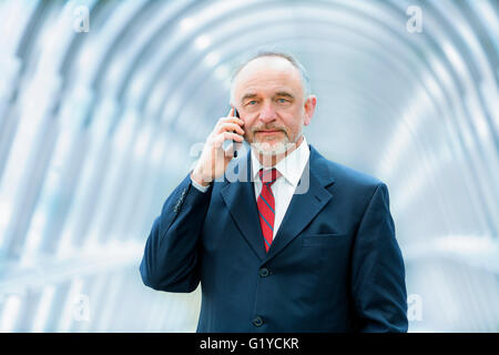 Businessman talking on mobile phone Stock Photo