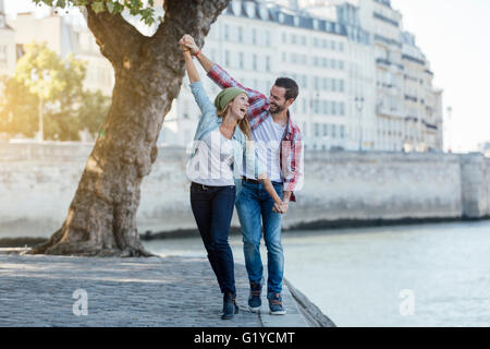 Young Couple visiting Paris Stock Photo