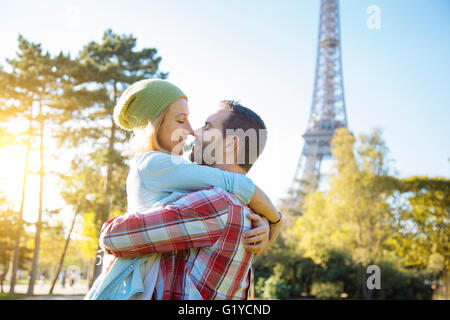 Young Couple visiting Paris Stock Photo