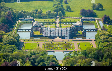 Aerial view, Nordkirchen castle, Castle 'Westphalian Versailles', French baroque, moated castle, moat, castle park, baroque Stock Photo