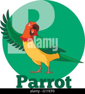 P letter symbol. Parrot card. Alphabet word Stock Vector Image & Art ...