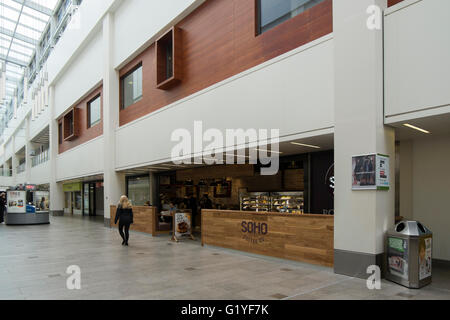 Soho Coffee company in Regent Arcade, Regent Street in Cheltenham, Gloucestershire, UK Stock Photo