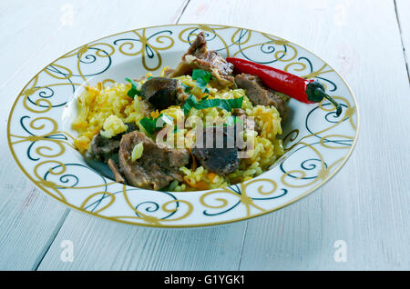 Ruzz bil Khaloot - Libyan rice with liver and almonds.African cuisine ...