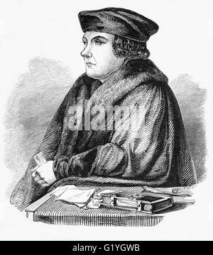 Thomas Cromwell, 1st Earl of Essex,  an English lawyer and statesman who served as chief minister to King Henry VIII of England from 1532 to 1540. Cromwell was one of the strongest and most powerful advocates of the English Reformation. Stock Photo